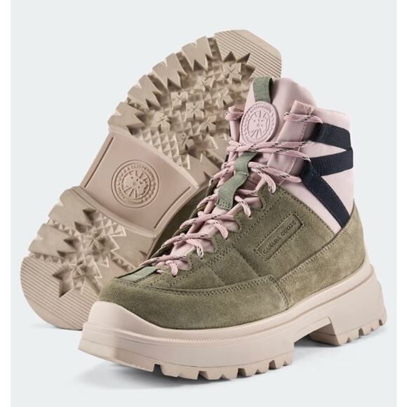 Canada Goose Womens Journey Lite Boots Sz 9 Lucent Rose Smokey Sage Winter Shoes - Picture 1 of 12